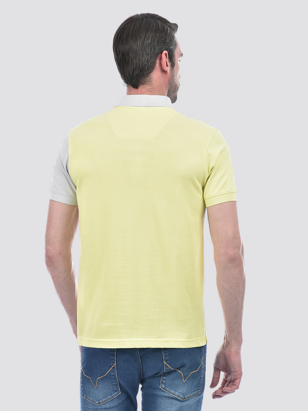 Numero Uno Men Yellow & White Color Block Polo T-Shirt